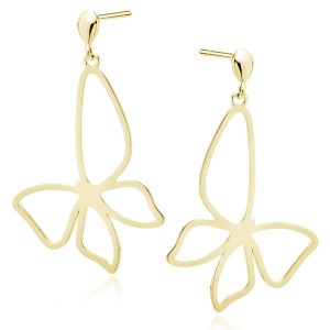 Cercei argint lungi placati cu aur galben Butterfly DiAmanti Z2053EG-DIA (Argint 925‰ 2,5 g.)
